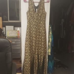 Long black and gold dress